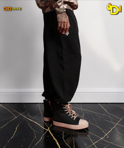 Dual Wolf Unisex Lounger Sweat Pants in Black