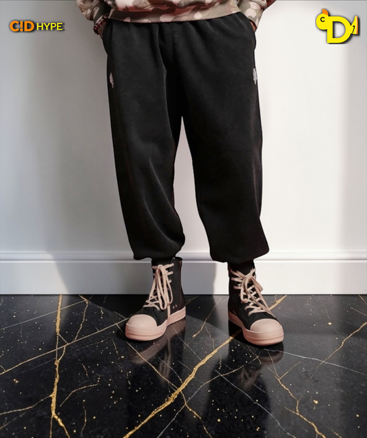 Dual Wolf Unisex Lounger Sweat Pants in Black