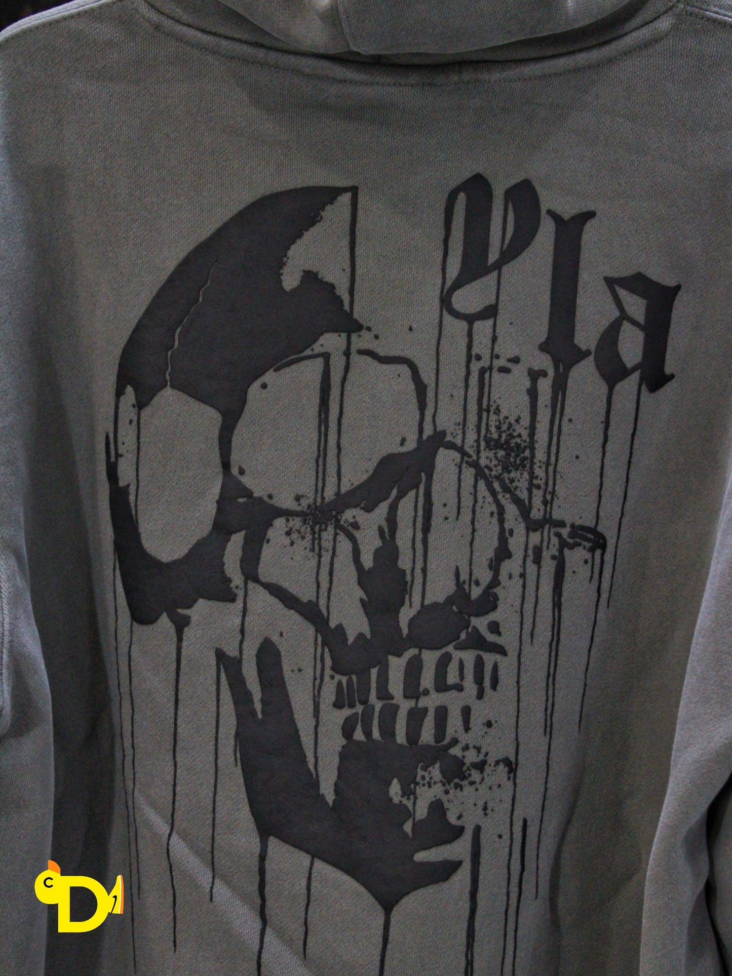 551 - Drippy Skull Hoodie (Grey)