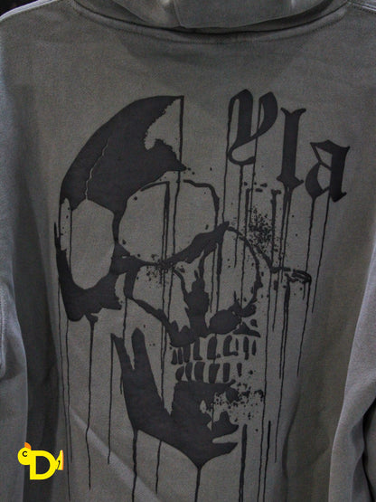 551 - Drippy Skull Hoodie (Grey)