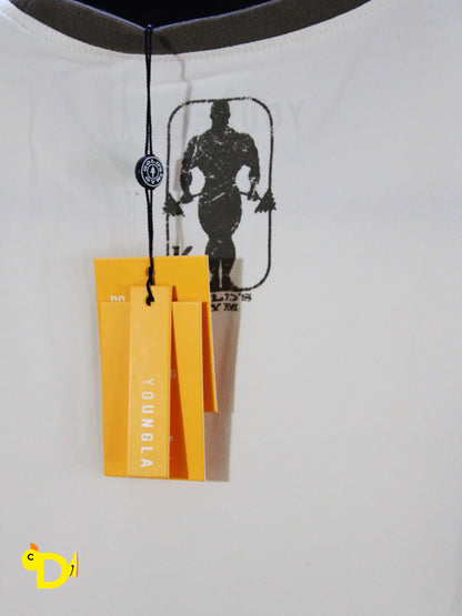 4009 - Golds Gym Ringer Tees (Beige)