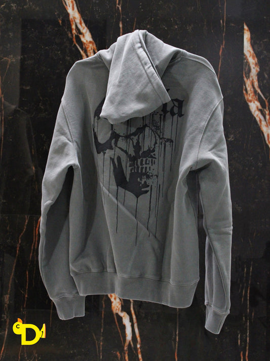 551 - Drippy Skull Hoodie (Grey)