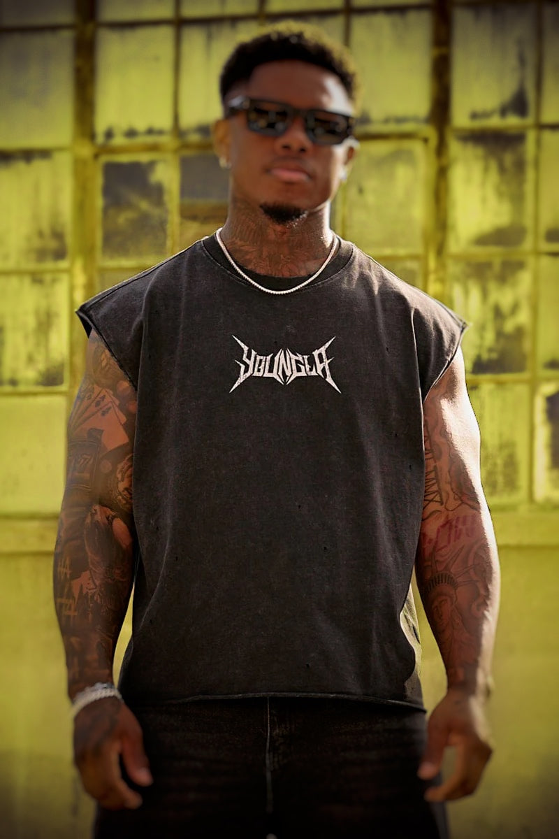 3049- Essential Cut-offs- Black Wash