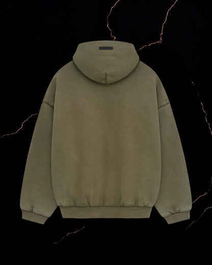 Essentials Heavy Fleece Hoodie Military