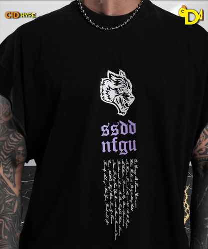 Fallen Angel Grunge Cut-Off Tee in Black