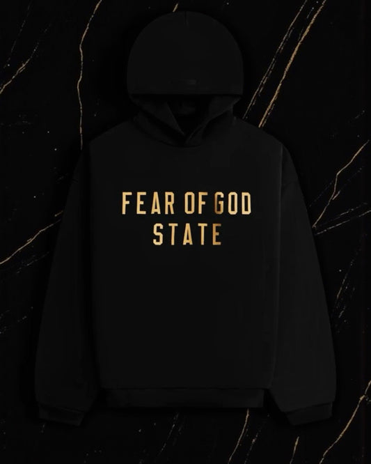 Fear Of God Essentials Fleece Hoodie "Black/Gold"