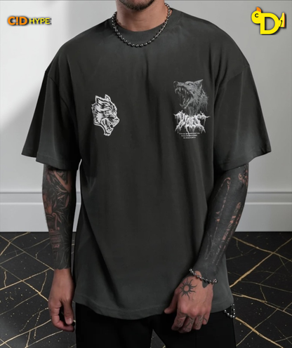 Fenrir Storm "Premium" Oversized Tee in Wolf Gray Drift Wash
