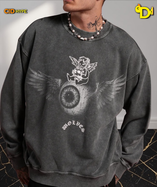 Flight Club London Crewneck in Wolf Gray