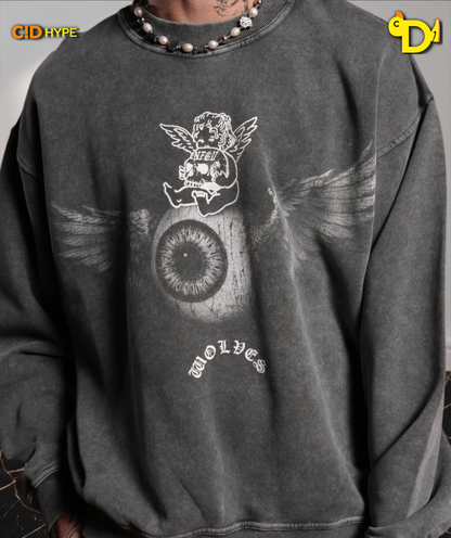 Flight Club London Crewneck in Wolf Gray