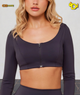 Flow Long Sleeve Crop Top with Cups “Midnight Purple”