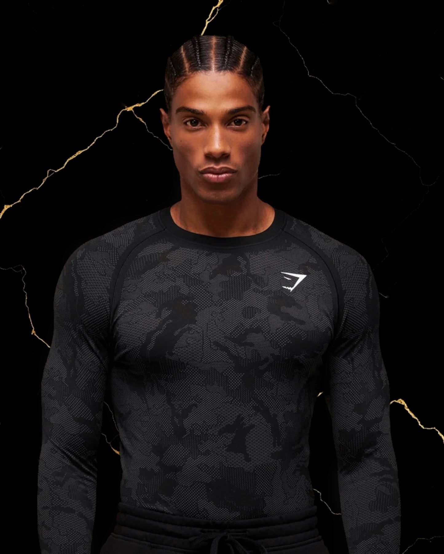 Gel Seamless Long Sleeve T-Shirt "Black/Charcoal Grey"