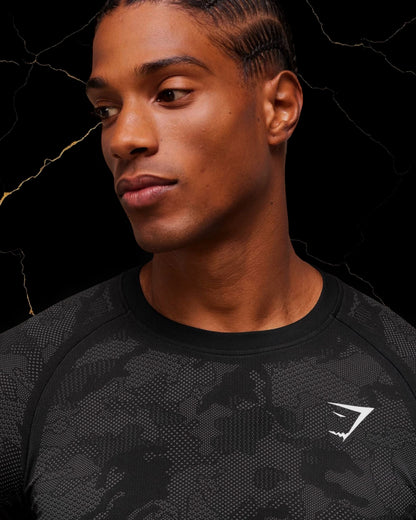 Gel Seamless Long Sleeve T-Shirt "Black/Charcoal Grey"
