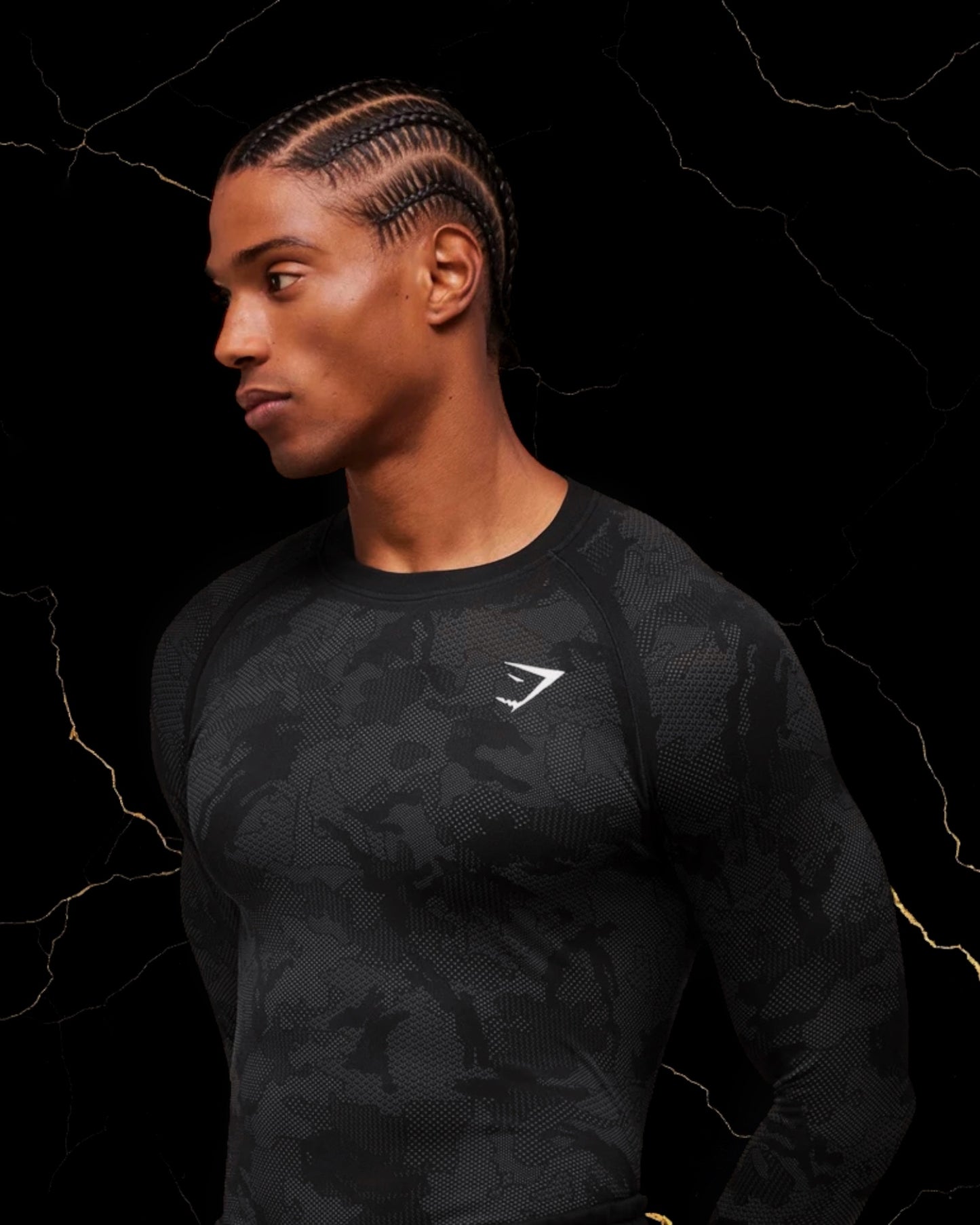 Gel Seamless Long Sleeve T-Shirt "Black/Charcoal Grey"