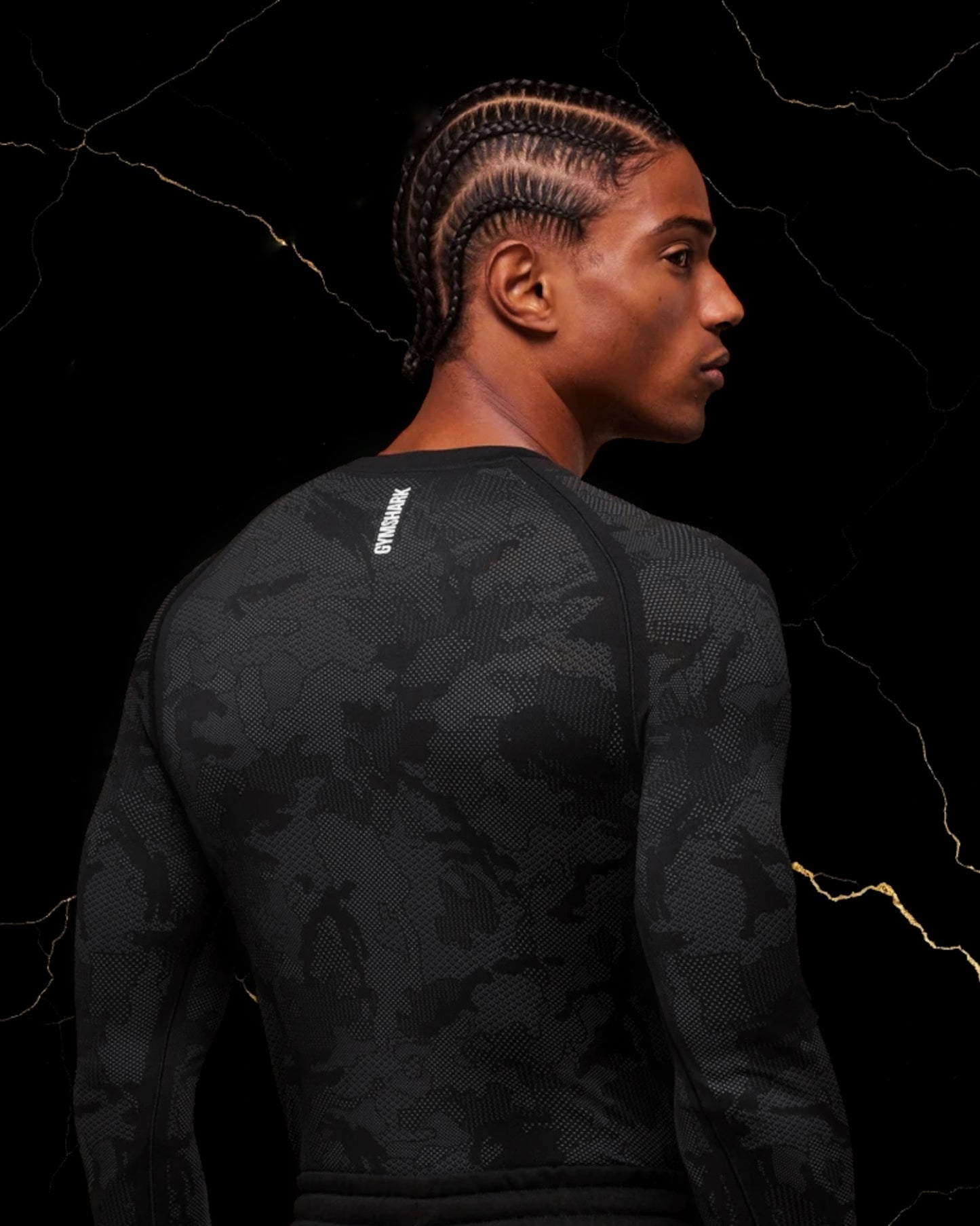 Gel Seamless Long Sleeve T-Shirt "Black/Charcoal Grey"