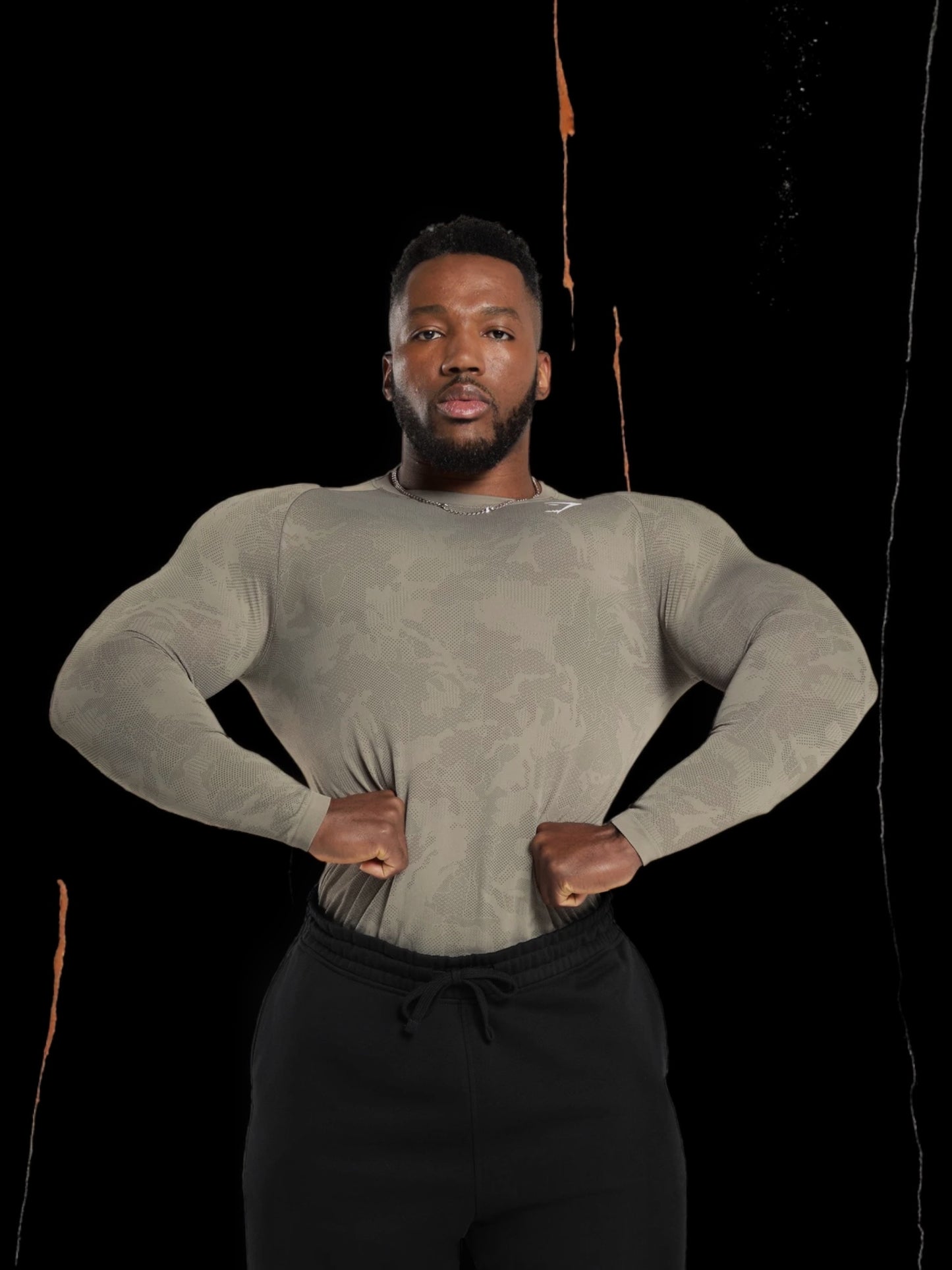 Gel Seamless Long Sleeve T-Shirt "Linen Brown/Camo Brown"