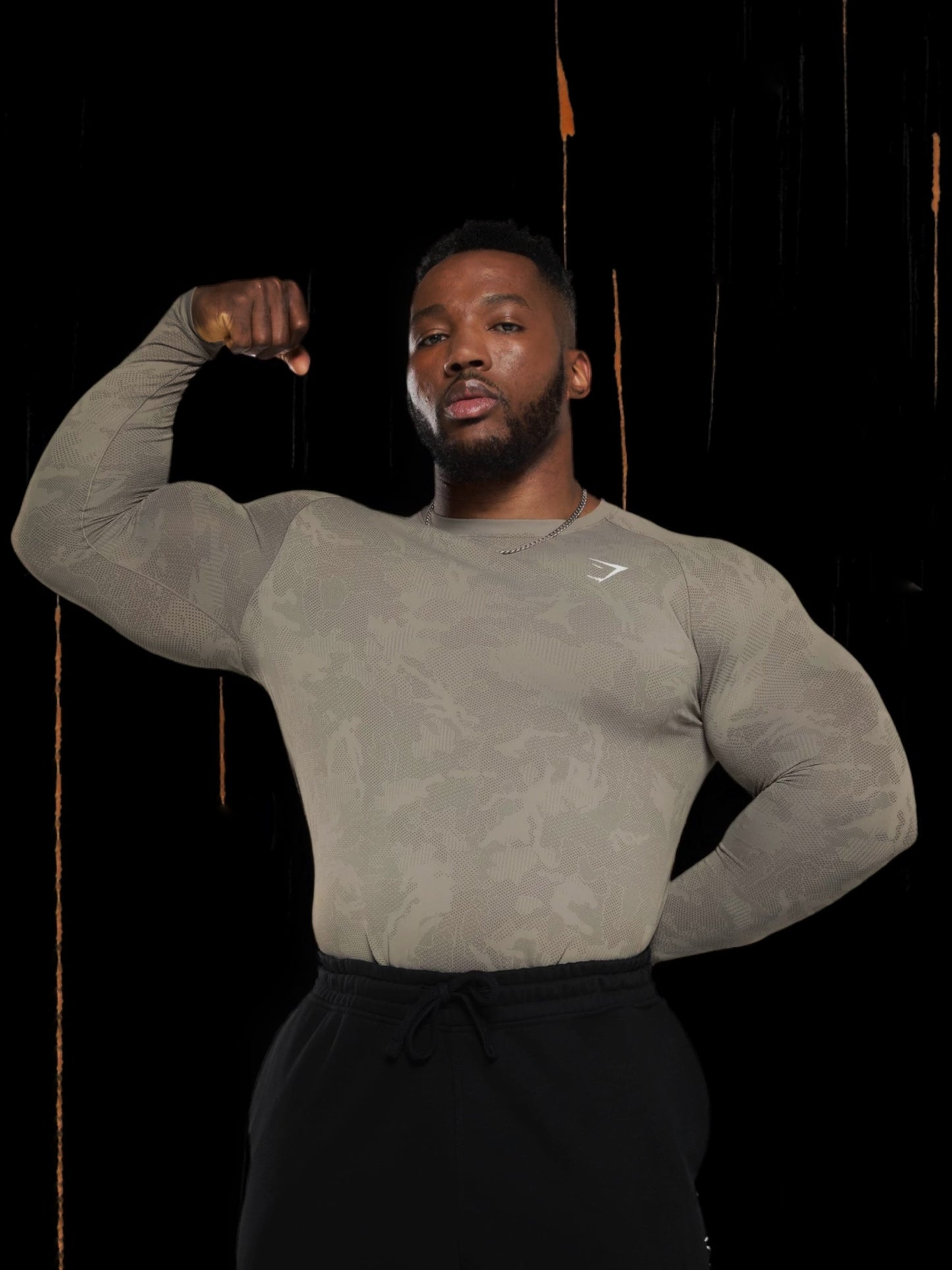 Gel Seamless Long Sleeve T-Shirt "Linen Brown/Camo Brown"