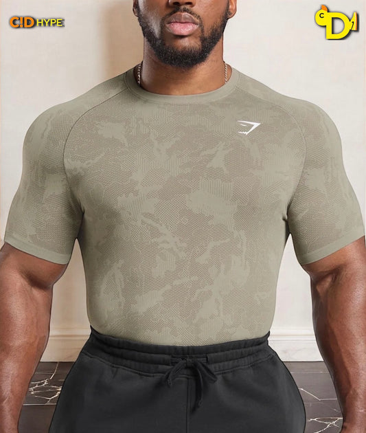 Geo Seamless T-Shirt "Linen Brown/Camo Brown"