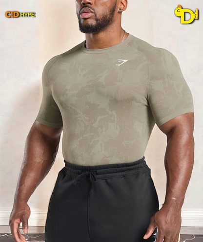 Geo Seamless T-Shirt "Linen Brown/Camo Brown"