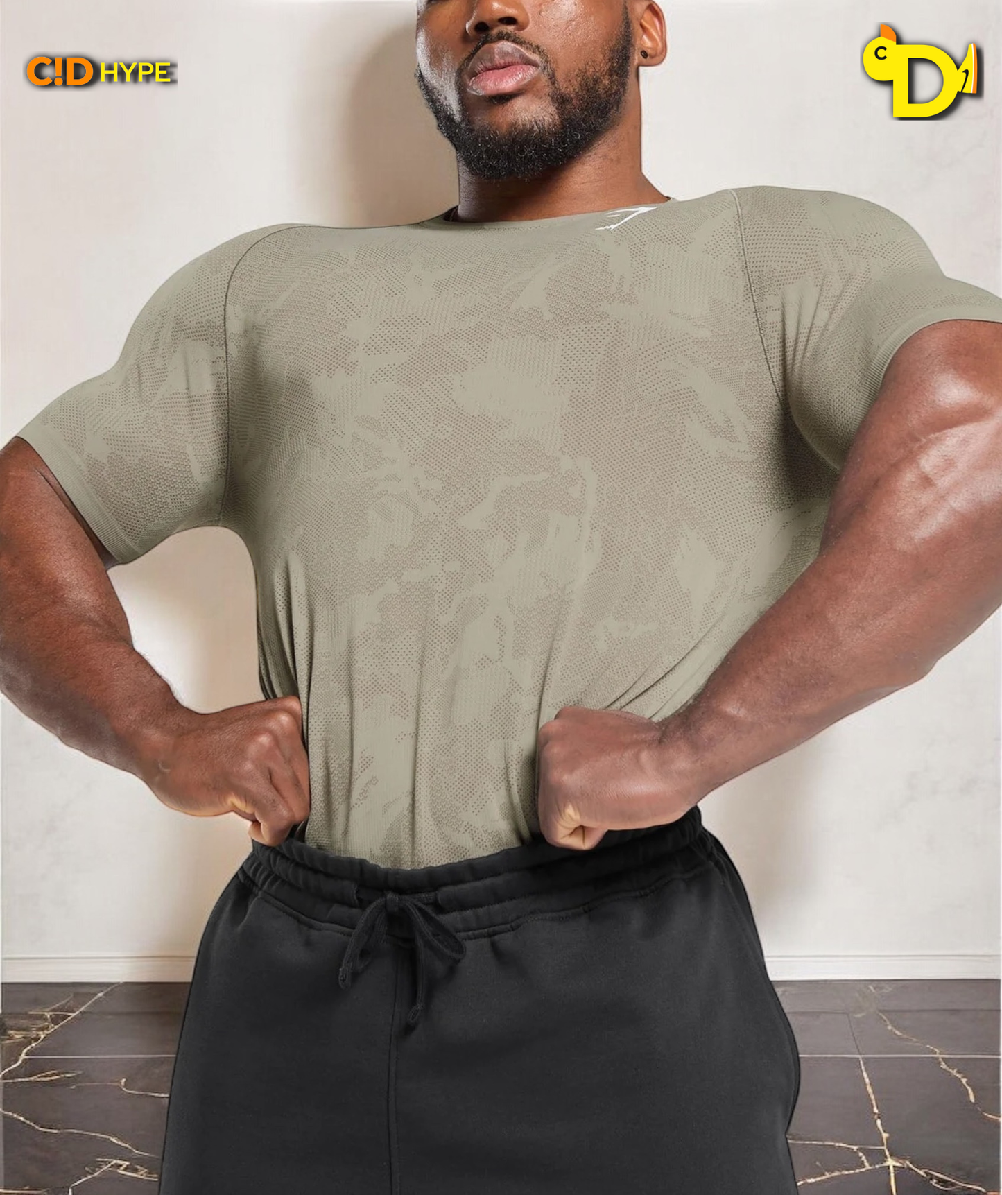 Geo Seamless T-Shirt "Linen Brown/Camo Brown"