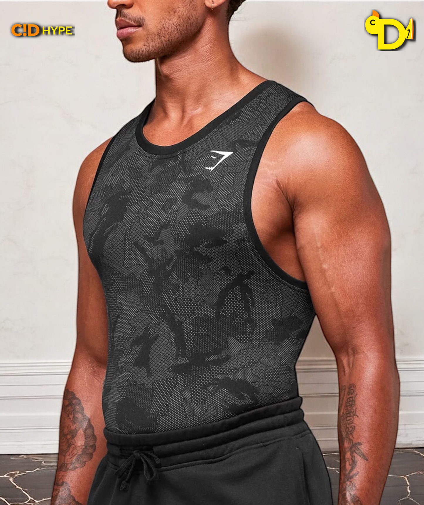 Geo Seamless Tank "Black/Charcoal Grey"