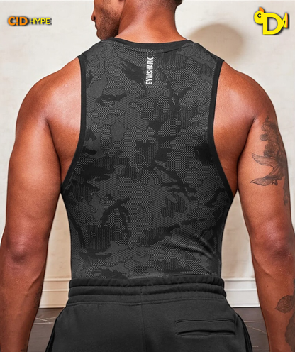 Geo Seamless Tank "Black/Charcoal Grey"