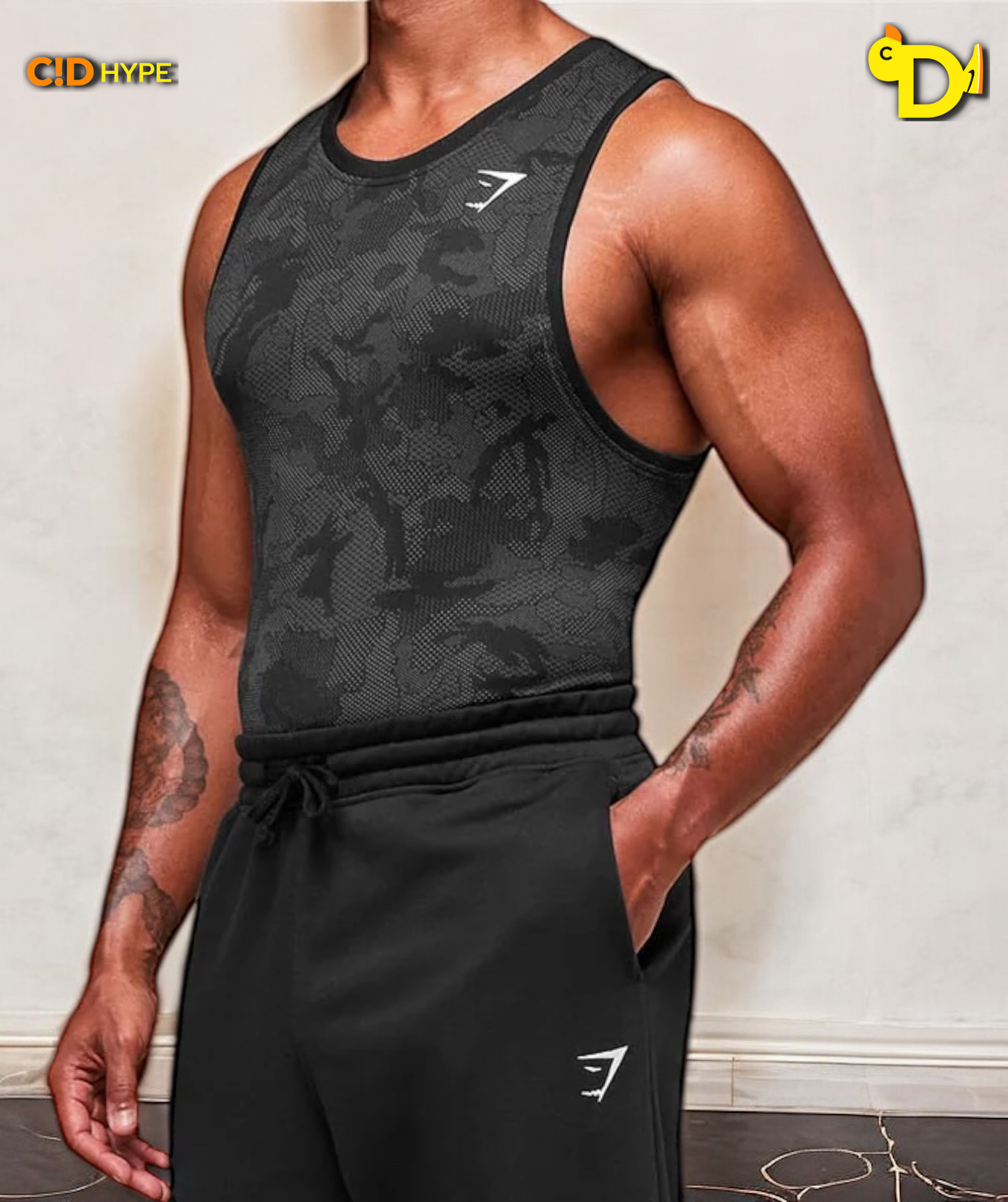 Geo Seamless Tank "Black/Charcoal Grey"