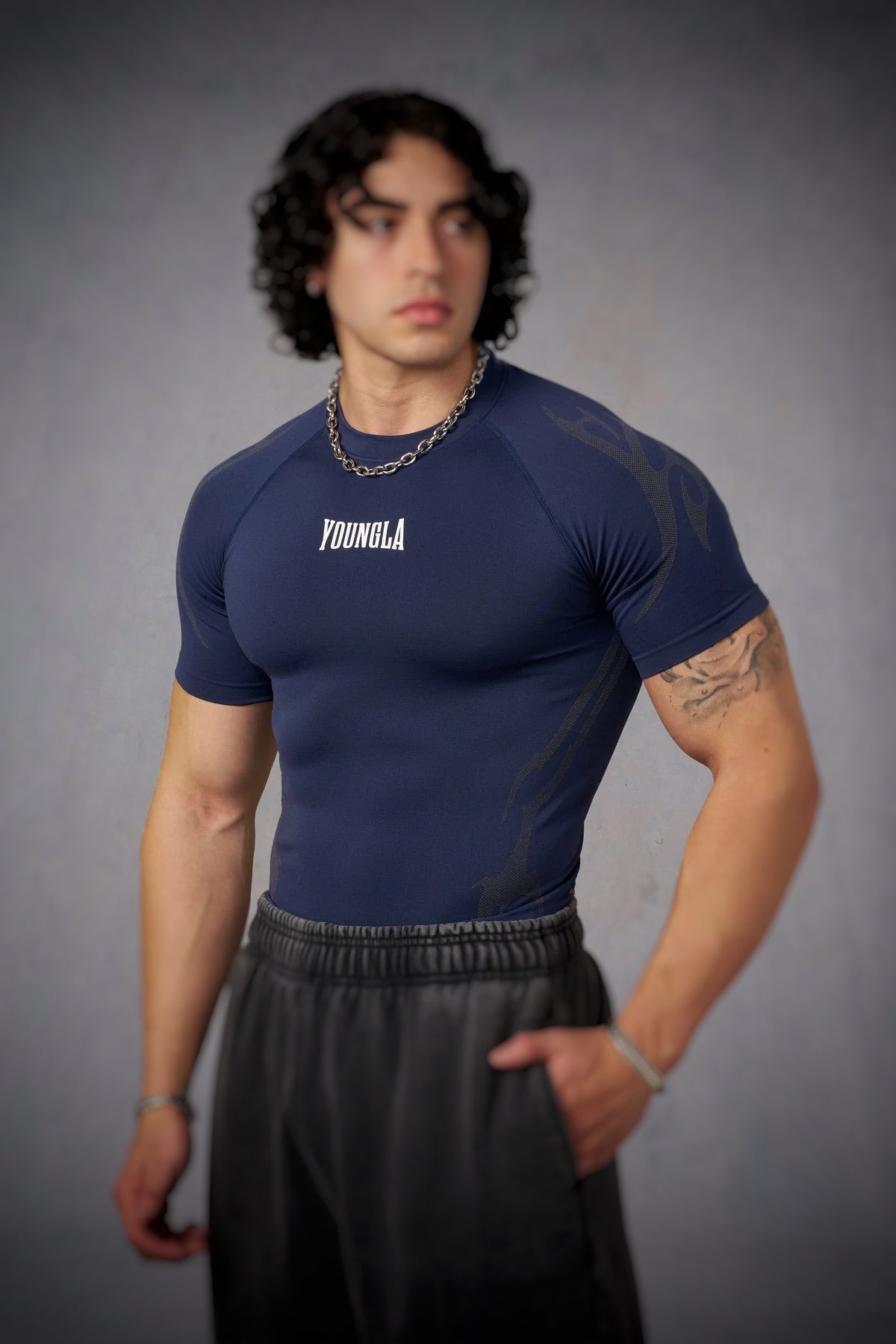 4067 - Gothic Compression Tees - Navy