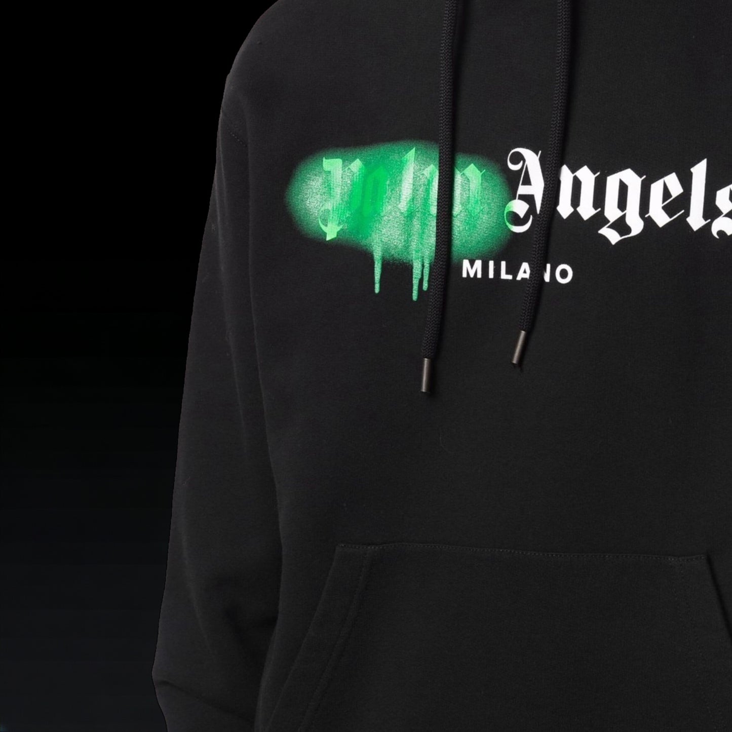 Palm Angels Milano Sprayed Hoodie "Black/Green"