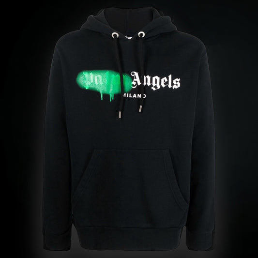 Palm Angels Milano Sprayed Hoodie "Black/Green"