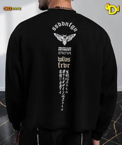 Hannya Inferno Raw Hem "Box Cut" Crewneck in Black Sun Fade