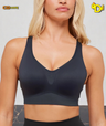 High Support V-Neck Sports Bra “Heavy Blue”