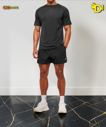Hybrid Engineered Jacquard T-Shirt "Black"