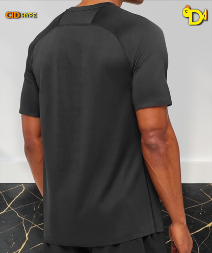 Hybrid Engineered Jacquard T-Shirt "Black"