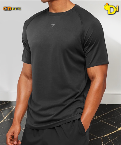 Hybrid Engineered Jacquard T-Shirt "Black"