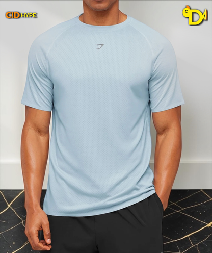 Hybrid Engineered Jacquard T-Shirt "Chilled Blue"