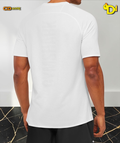 Hybrid Engineered Jacquard T-Shirt "White"