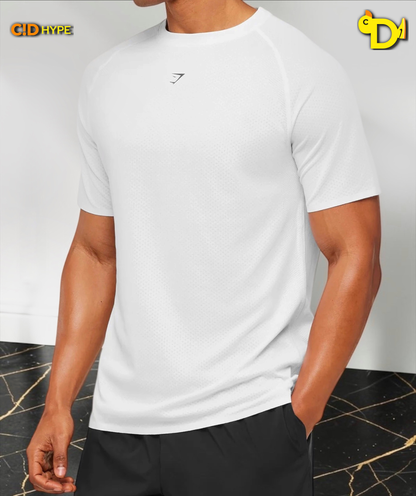Hybrid Engineered Jacquard T-Shirt "White"