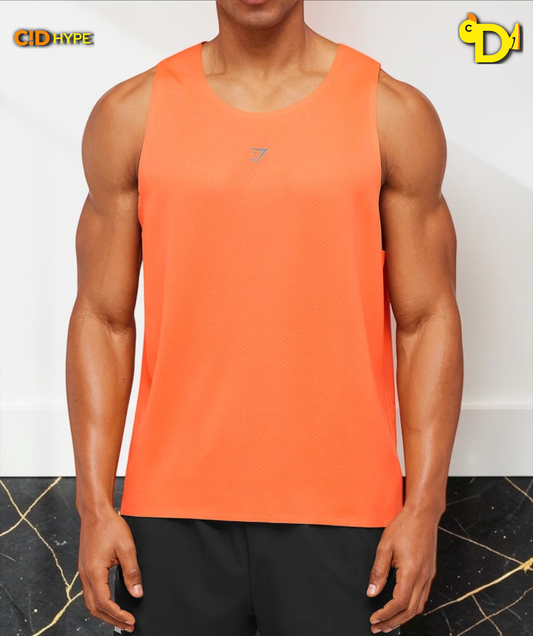 Hybrid Engineered Jacquard Tank "Dayglow Peach"