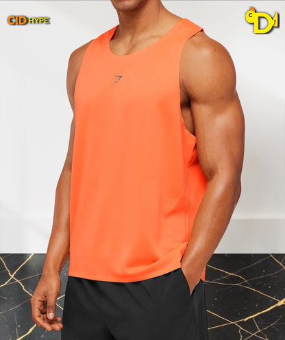 Hybrid Engineered Jacquard Tank "Dayglow Peach"