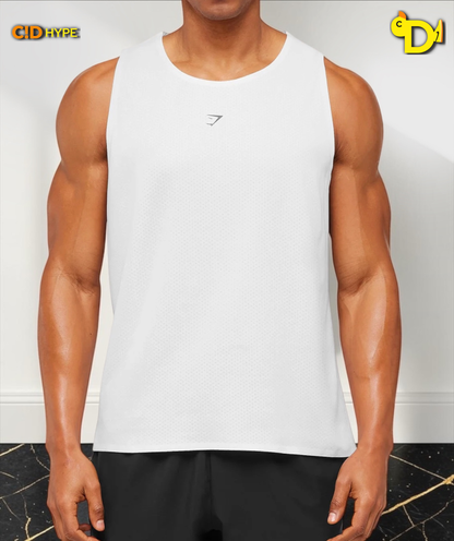 Hybrid Engineered Jacquard Tank "White"