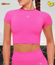 Interval Seamless Short Sleeve Crop Top "Electric Pink/Super-Set Pink"