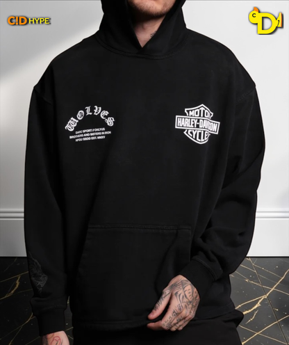 Iron Lightning "Moaty" Hoodie in Black Drift Wash