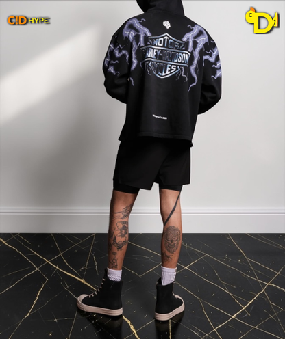 Iron Lightning "Moaty" Hoodie in Black Drift Wash
