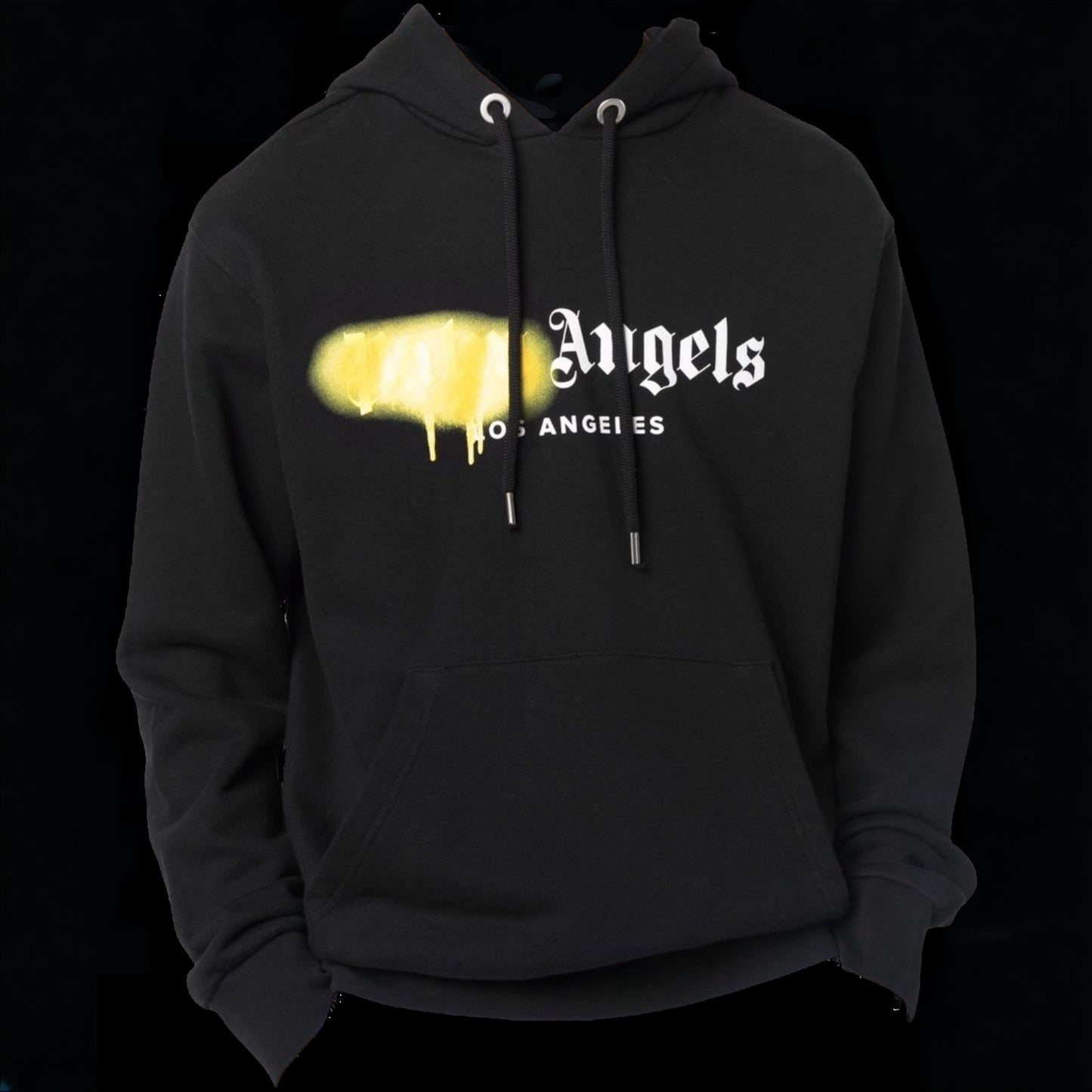 Palm Angels Los Angeles Sprayed Hoodie "Black/Yellow"