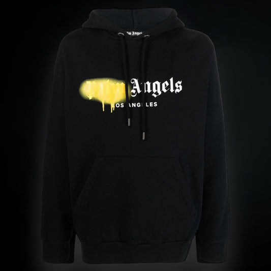 Palm Angels Los Angeles Sprayed Hoodie "Black/Yellow"