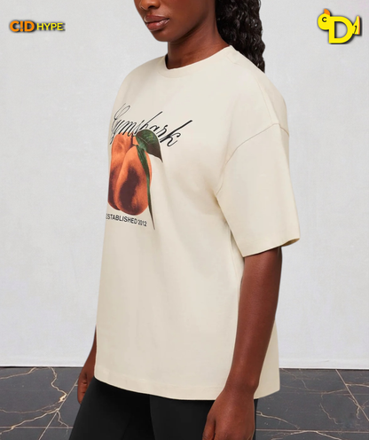 Juicy Peach Short Sleeve T-Shirt “Oat White”