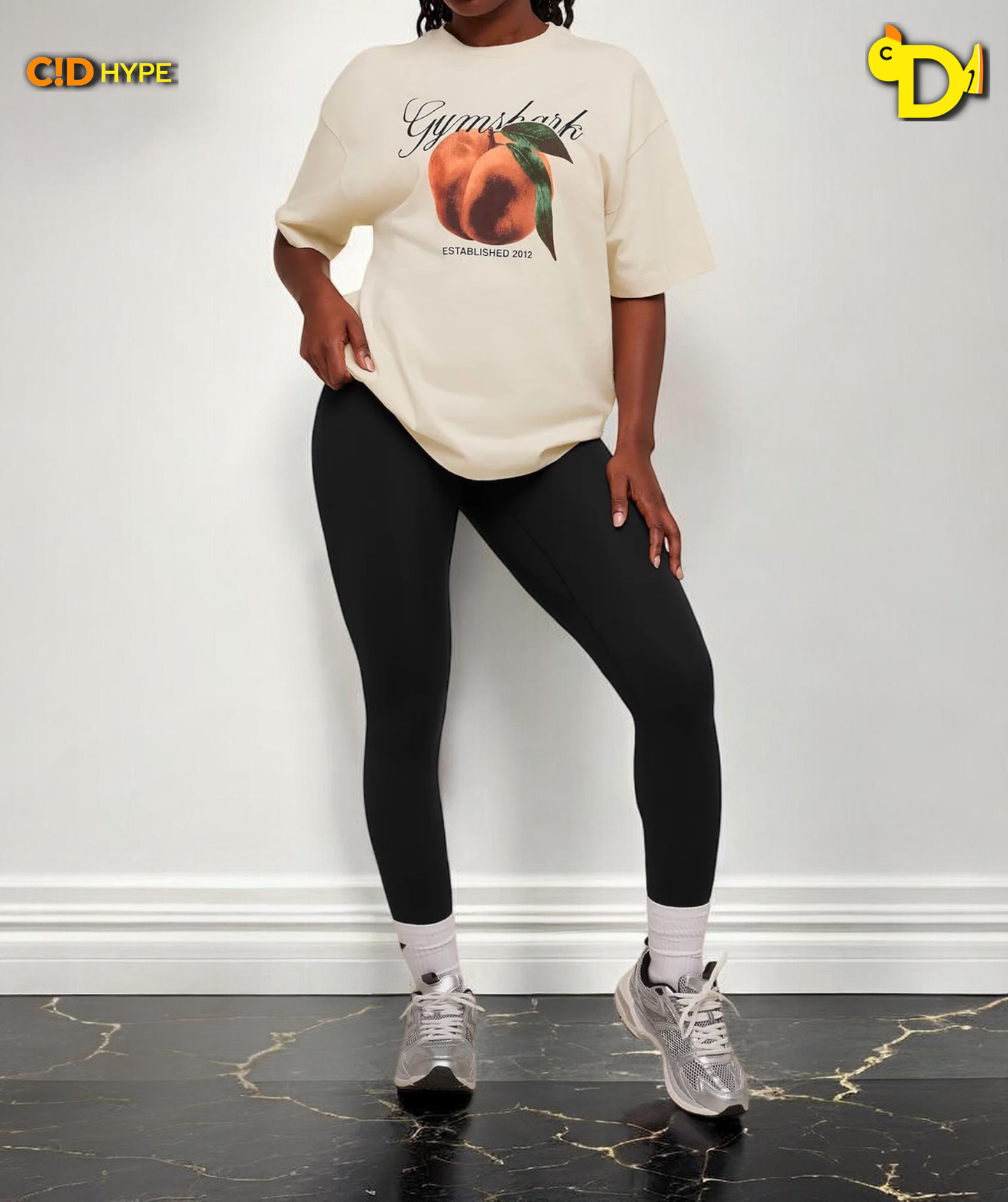 Juicy Peach Short Sleeve T-Shirt “Oat White”