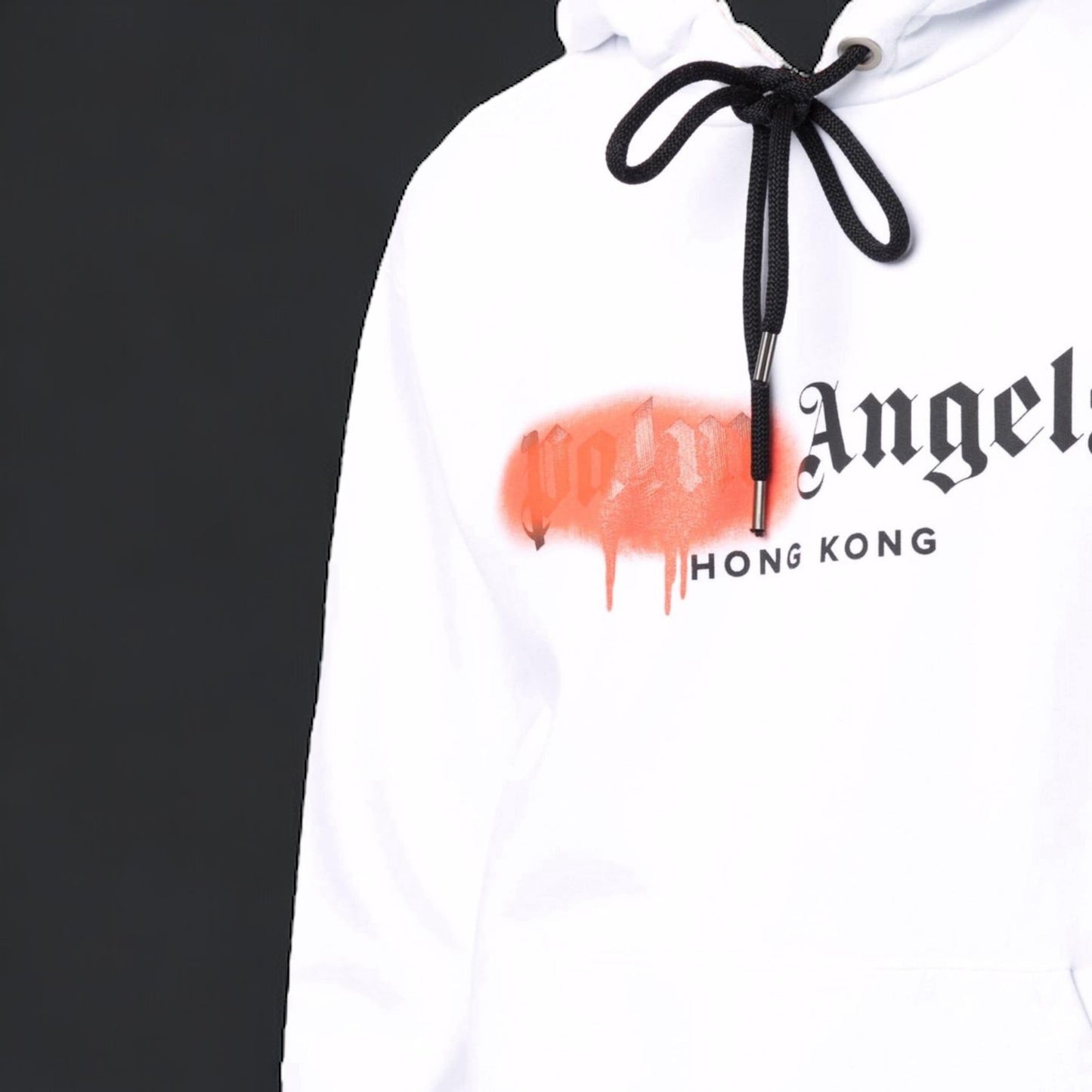 Palm Angels Hong Kong Sprayed Hoodie "White/Orange"