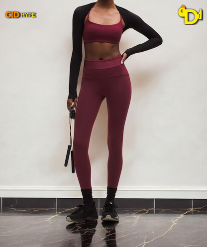 License to Train High-Rise Tight 25" Logo "Burgundy Bay"
