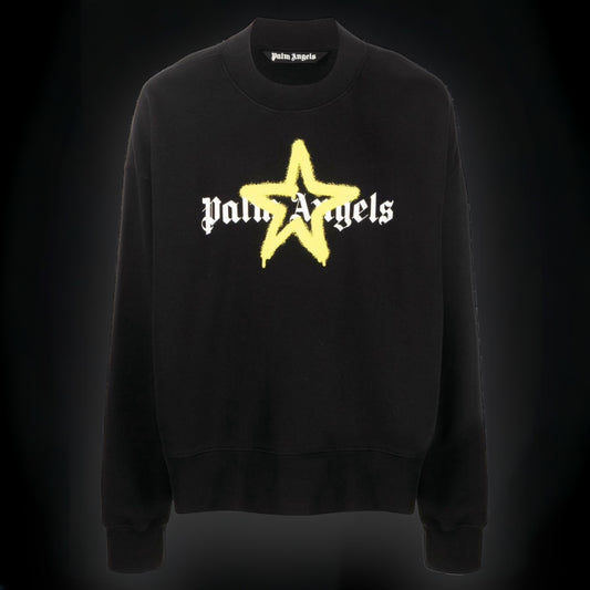 Palm Angels Spray Star Logo "Black/Yellow"